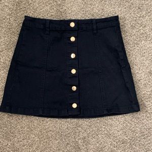 Black button jean skirt